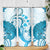 Cyan And White Hawaii Chameleon Skinny Tumbler Plumeria Polynesian Tribal Art