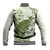 Green And White Hawaii Chameleon Baseball Jacket Plumeria Polynesian Tribal Art