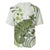 Green And White Hawaii Chameleon Baseball Jersey Plumeria Polynesian Tribal Art