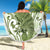 Green And White Hawaii Chameleon Beach Blanket Plumeria Polynesian Tribal Art