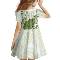 Green And White Hawaii Chameleon Family Matching Long Sleeve Bodycon Dress and Hawaiian Shirt Plumeria Polynesian Tribal Art LT14 - Polynesian Pride