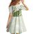Green And White Hawaii Chameleon Family Matching Long Sleeve Bodycon Dress and Hawaiian Shirt Plumeria Polynesian Tribal Art