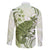 Green And White Hawaii Chameleon Family Matching Puletasi and Hawaiian Shirt Plumeria Polynesian Tribal Art