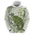 Green And White Hawaii Chameleon Hoodie Plumeria Polynesian Tribal Art