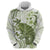 Green And White Hawaii Chameleon Hoodie Plumeria Polynesian Tribal Art