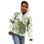 Green And White Hawaii Chameleon Kid Hoodie Plumeria Polynesian Tribal Art