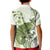 Green And White Hawaii Chameleon Kid Polo Shirt Plumeria Polynesian Tribal Art