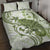 Green And White Hawaii Chameleon Quilt Bed Set Plumeria Polynesian Tribal Art