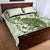 Green And White Hawaii Chameleon Quilt Bed Set Plumeria Polynesian Tribal Art