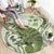 Green And White Hawaii Chameleon Round Carpet Plumeria Polynesian Tribal Art