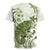 Green And White Hawaii Chameleon Rugby Jersey Plumeria Polynesian Tribal Art