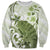 Green And White Hawaii Chameleon Sweatshirt Plumeria Polynesian Tribal Art