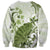 Green And White Hawaii Chameleon Sweatshirt Plumeria Polynesian Tribal Art