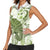 Green And White Hawaii Chameleon Women Sleeveless Polo Shirt Plumeria Polynesian Tribal Art