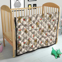 Beige Palaka Hawaii Mele Kalikimaka Quilt Ohia Lehua Shell Leis Funny Gingerbread Santa - Polynesian Pride