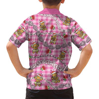 Pink Palaka Hawaii Mele Kalikimaka Family Matching Summer Maxi Dress and Hawaiian Shirt Ohia Lehua Shell Leis Funny Gingerbread Santa LT14 - Polynesian Pride