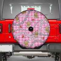Pink Palaka Hawaii Mele Kalikimaka Spare Tire Cover Ohia Lehua Shell Leis Funny Gingerbread Santa - Polynesian Pride