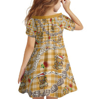 Gold Palaka Hawaii Mele Kalikimaka Family Matching Mermaid Dress and Hawaiian Shirt Ohia Lehua Shell Leis Funny Gingerbread Santa - Polynesian Pride