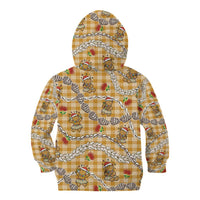 Gold Palaka Hawaii Mele Kalikimaka Kid Hoodie Ohia Lehua Shell Leis Funny Gingerbread Santa - Polynesian Pride