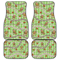 Green Palaka Hawaii Mele Kalikimaka Car Mats Ohia Lehua Shell Leis Funny Gingerbread Santa - Polynesian Pride