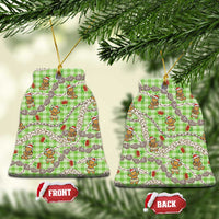 Green Palaka Hawaii Mele Kalikimaka Ceramic Ornament Ohia Lehua Shell Leis Funny Gingerbread Santa - Polynesian Pride