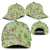 Green Palaka Hawaii Mele Kalikimaka Classic Cap Ohia Lehua Shell Leis Funny Gingerbread Santa - Polynesian Pride