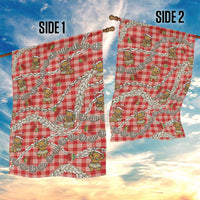 Red Palaka Hawaii Mele Kalikimaka Garden Flag Ohia Lehua Shell Leis Funny Gingerbread Santa - Polynesian Pride