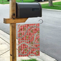 Red Palaka Hawaii Mele Kalikimaka Garden Flag Ohia Lehua Shell Leis Funny Gingerbread Santa - Polynesian Pride