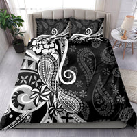 Black Polynesia Paisley Bedding Set Polynesian With Tropical Flowers LT14 - Polynesian Pride