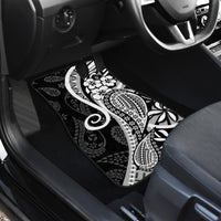Black Polynesia Paisley Car Mats Polynesian With Tropical Flowers LT14 - Polynesian Pride