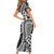 Black Polynesia Paisley Short Sleeve Bodycon Dress Polynesian With Tropical Flowers LT14 - Polynesian Pride