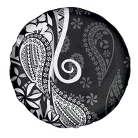 Black Polynesia Paisley Spare Tire Cover Polynesian With Tropical Flowers LT14 - Polynesian Pride