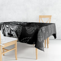 Black Polynesia Paisley Tablecloth Polynesian With Tropical Flowers LT14 - Polynesian Pride
