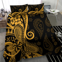 Gold Polynesia Paisley Bedding Set Polynesian With Tropical Flowers LT14 - Polynesian Pride