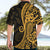 Gold Polynesia Paisley Hawaiian Shirt Polynesian With Tropical Flowers LT14 - Polynesian Pride