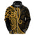 Gold Polynesia Paisley Hoodie Polynesian With Tropical Flowers LT14 - Polynesian Pride