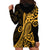 Gold Polynesia Paisley Hoodie Dress Polynesian With Tropical Flowers LT14 - Polynesian Pride