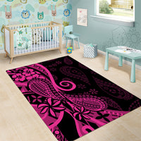 Pink Polynesia Paisley Area Rug Polynesian With Tropical Flowers LT14 - Polynesian Pride