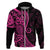 Pink Polynesia Paisley Hoodie Polynesian With Tropical Flowers LT14 Zip Hoodie Pink - Polynesian Pride