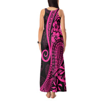 Pink Polynesia Paisley Tank Maxi Dress Polynesian With Tropical Flowers LT14 - Polynesian Pride