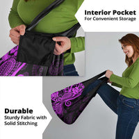 Polynesia Paisley Grocery Bag Polynesian With Tropical Flowers - Purple