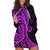 Polynesia Paisley Hoodie Dress Polynesian With Tropical Flowers - Purple LT14 Purple - Polynesian Pride