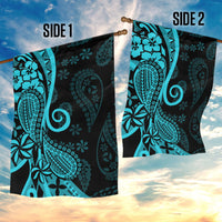 Polynesia Paisley Garden Flag Polynesian With Tropical Flowers - Turquoise LT14 - Polynesian Pride