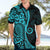 Polynesia Paisley Hawaiian Shirt Polynesian With Tropical Flowers - Turquoise LT14 - Polynesian Pride