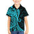 Polynesia Paisley Hawaiian Shirt Polynesian With Tropical Flowers - Turquoise LT14 - Polynesian Pride