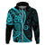 Polynesia Paisley Hoodie Polynesian With Tropical Flowers - Turquoise LT14 Zip Hoodie Turquoise - Polynesian Pride