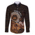 Talofa Samoa Family Matching Short Sleeve Bodycon Dress and Hawaiian Shirt Samoan Kava Bowl Siapo Pattern - Brown LT14 Dad's Shirt - Long Sleeve Brown - Polynesian Pride