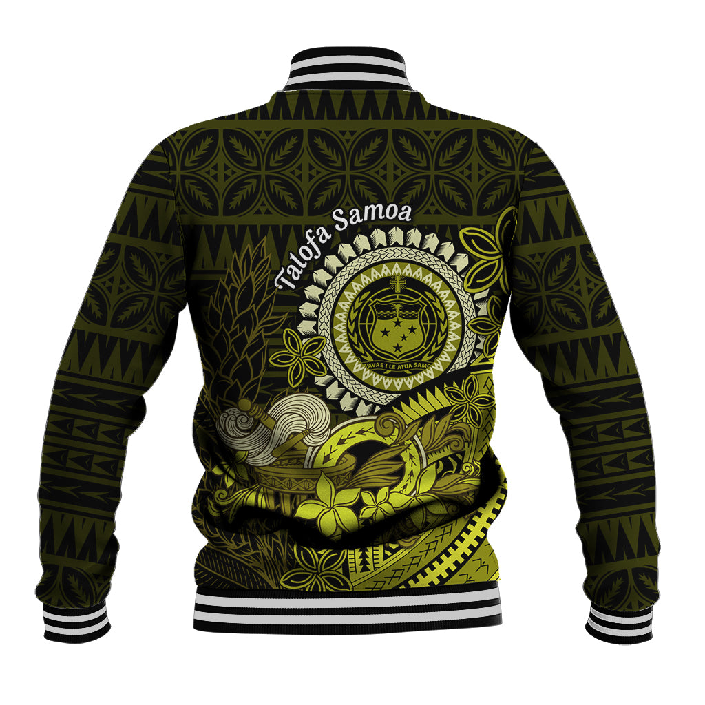 Lime Green Talofa Samoa Baseball Jacket Samoan Kava Bowl Siapo Pattern LT14 - Polynesian Pride
