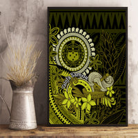 Lime Green Talofa Samoa Canvas Wall Art Samoan Kava Bowl Siapo Pattern LT14 - Polynesian Pride