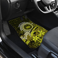 Lime Green Talofa Samoa Car Mats Samoan Kava Bowl Siapo Pattern LT14 - Polynesian Pride